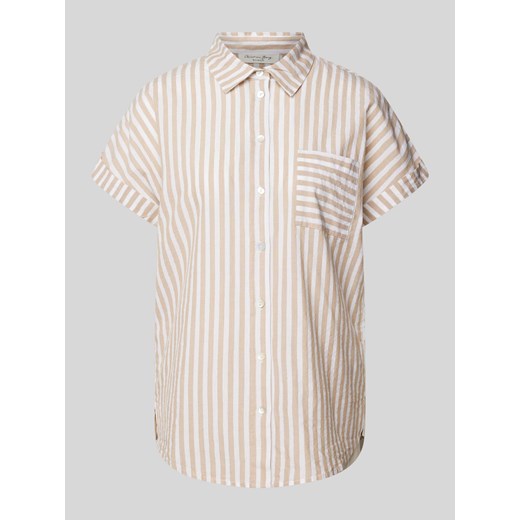 Bluzka ze wzorem w paski i kieszenią na piersi ze sklepu Peek&Cloppenburg  w kategorii Koszule damskie - zdjęcie 172594249