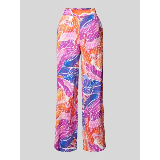 Spodnie materiałowe o luźnym kroju z mieszanki wiskozy ze wzorem na całej powierzchni ze sklepu Peek&Cloppenburg  w kategorii Spodnie damskie - zdjęcie 172594856