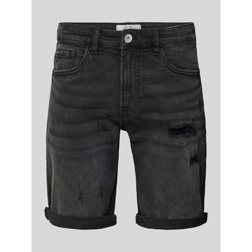 Szorty jeansowe o kroju regular fit z przetarciami model ‘PORTO’ ze sklepu Peek&Cloppenburg  w kategorii Spodenki męskie - zdjęcie 172594925