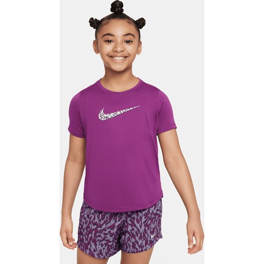 Koszulka treningowa z krótkim rękawem dla dużych dzieci (dziewcząt) Nike One - Fiolet ze sklepu Nike poland w kategorii Bluzki dziewczęce - zdjęcie 172595055
