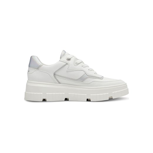S.Oliver buty sportowe damskie sneakersy z tkaniny białe sznurowane na wiosnę 