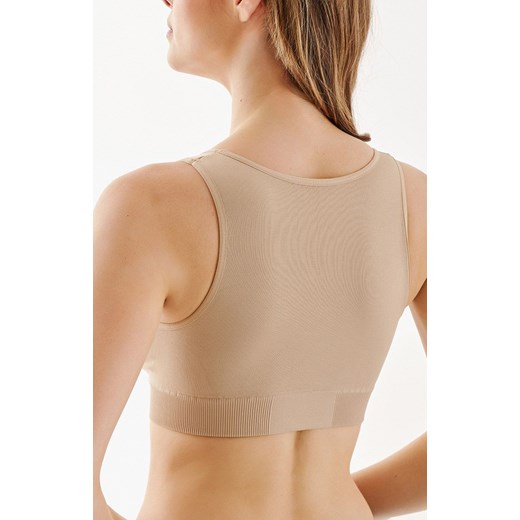 Bezszwowy top z marszczeniem beżowy Shape 1204, Kolor beżowy, Rozmiar S/M, Gabriella ze sklepu Intymna w kategorii Biustonosze - zdjęcie 172597388