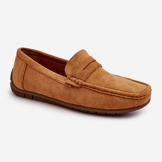 Męskie Zamszowe Mokasyny Camel Wesley brązowe 43 ButyModne.pl
