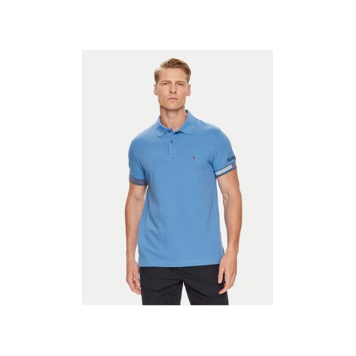 Tommy Hilfiger Polo Flag MW0MW34780 Niebieski Slim Fit ze sklepu MODIVO w kategorii T-shirty męskie - zdjęcie 172598088