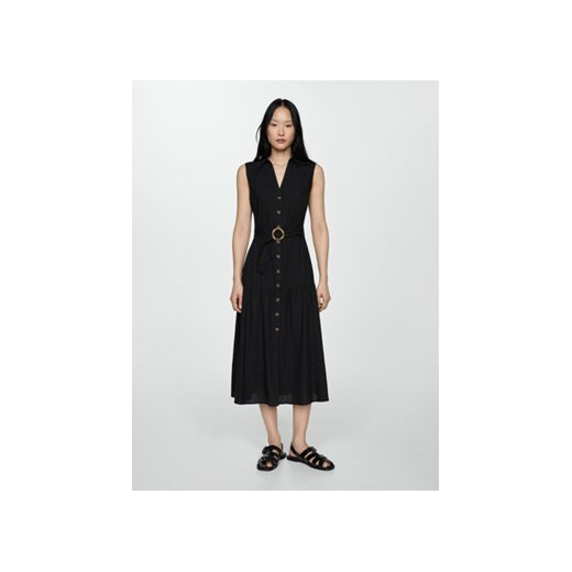 Mango Sukienka koszulowa Zamore 67047112 Czarny Regular Fit ze sklepu MODIVO w kategorii Sukienki - zdjęcie 172598297