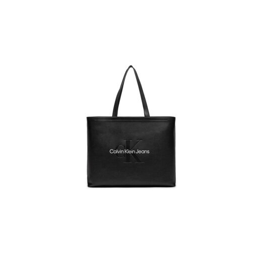Calvin Klein Jeans Torebka Sculpted Slim K60K612222 Czarny ze sklepu MODIVO w kategorii Torby Shopper bag - zdjęcie 172598356