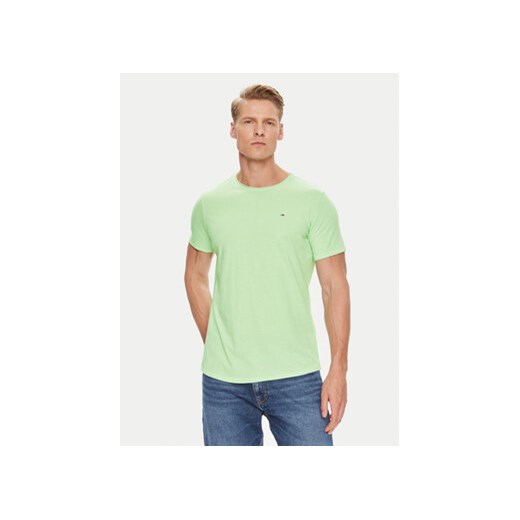 Tommy Jeans T-Shirt Jaspe DM0DM09586 Zielony Slim Fit ze sklepu MODIVO w kategorii T-shirty męskie - zdjęcie 172598367
