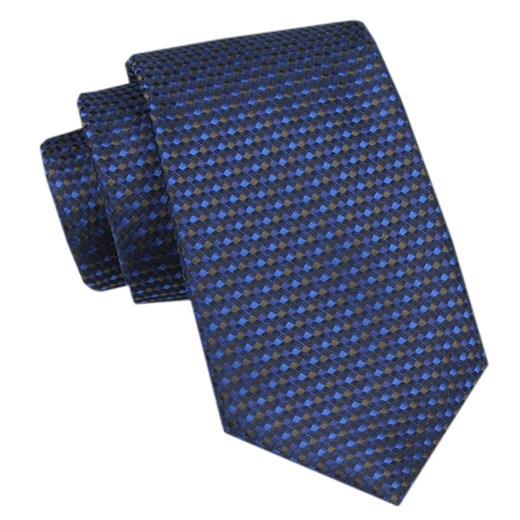 Elegancki Krawat Męski Angelo di Monti - Drobny Wzór, Granatowy Kolor KRADM2105 ze sklepu JegoSzafa.pl w kategorii Krawaty - zdjęcie 172598685