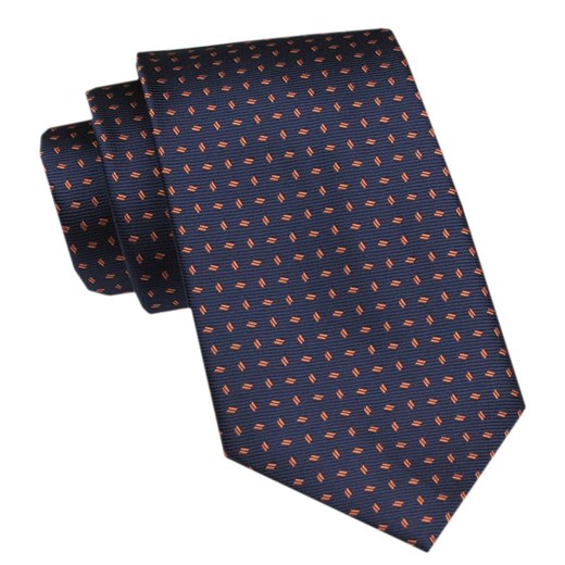 Elegancki Krawat Męski Angelo di Monti - Granatowy w Drobny Wzorek KRADM2103 ze sklepu JegoSzafa.pl w kategorii Krawaty - zdjęcie 172598695