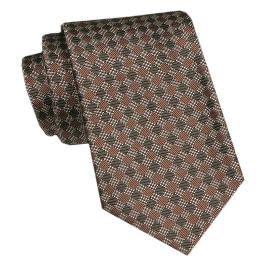 Elegancki Krawat Męski Angelo di Monti - Odcienie Brązów i Beżów KRADM2111 ze sklepu JegoSzafa.pl w kategorii Krawaty - zdjęcie 172598705