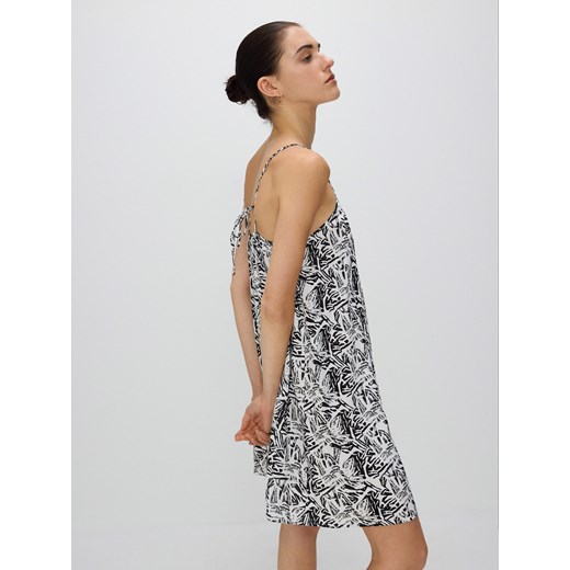 Reserved - Sukienka z wiskozą i lnem - wielobarwny ze sklepu Reserved w kategorii Sukienki - zdjęcie 172599887