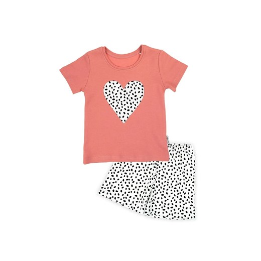 Komplet dla dziewczynki z bawełny- różowy t-shirt i szorty ze sklepu 5.10.15 w kategorii Komplety dziewczęce - zdjęcie 172601368