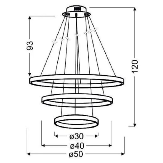 Nowoczesna lampa wisząca z trzema okręgami LED - V084-Monati Lumes One Size Edinos.pl