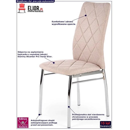 Krzesło pikowane Rankin - beżowe Elior One Size Edinos.pl