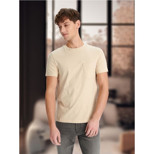 Sinsay - Koszulka - beżowy ze sklepu Sinsay w kategorii T-shirty męskie - zdjęcie 172609416