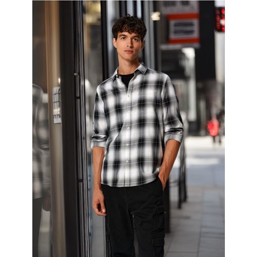 Sinsay - Koszula w kratę - czarny ze sklepu Sinsay w kategorii Koszule męskie - zdjęcie 172609437
