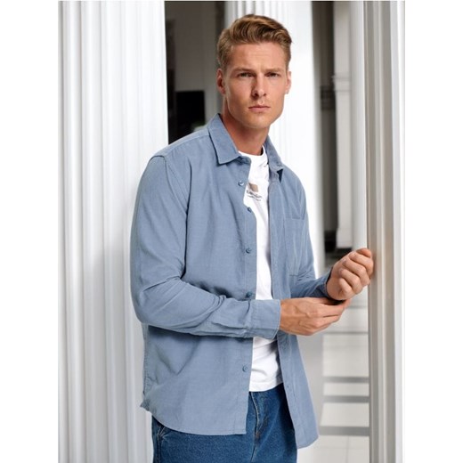 Sinsay - Koszula regular fit - błękitny ze sklepu Sinsay w kategorii Koszule męskie - zdjęcie 172609447