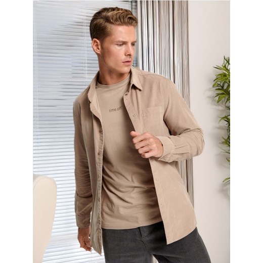 Sinsay - Koszula regular fit - beżowy Sinsay XXL Sinsay promocja