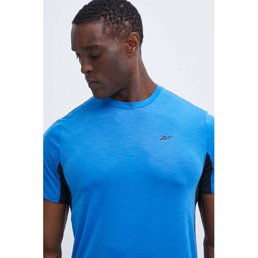 Reebok t-shirt treningowy Chill Athlete 2.0 kolor niebieski wzorzysty 100075588 ze sklepu ANSWEAR.com w kategorii T-shirty męskie - zdjęcie 172610766
