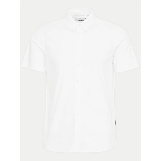 Koszula męska BLEND biała z klasycznym kołnierzykiem casual z krótkim rękawem 