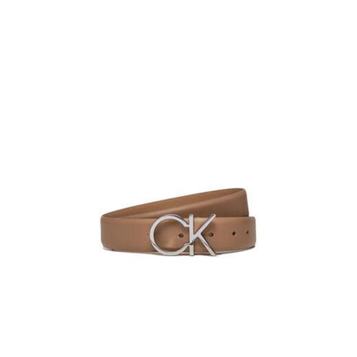 Calvin Klein Pasek Damski Re-Lock Ck Logo Belt 30Mm K60K610157 Brązowy ze sklepu MODIVO w kategorii Paski damskie - zdjęcie 172613517
