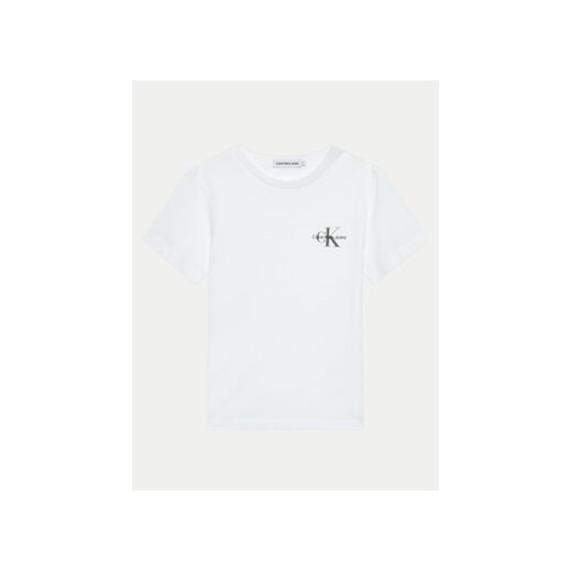 Calvin Klein Jeans T-Shirt Monogram IU0IU00624 D Biały Regular Fit ze sklepu MODIVO w kategorii T-shirty chłopięce - zdjęcie 172613638