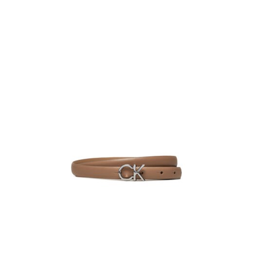 Calvin Klein Pasek Damski Ck Thin Belt 1.5Cm K60K612360 Beżowy ze sklepu MODIVO w kategorii Paski damskie - zdjęcie 172613659