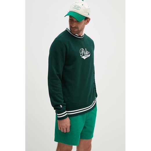 Polo Ralph Lauren bluza The Championships Wimbledon męska kolor zielony z aplikacją 710939636 ze sklepu ANSWEAR.com w kategorii Bluzy męskie - zdjęcie 172615186