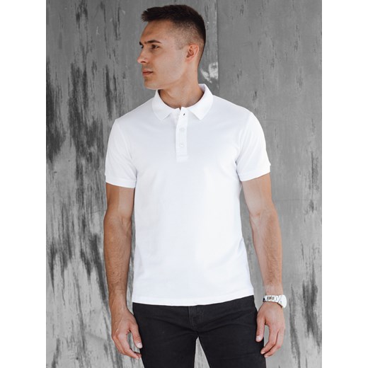 Koszulka męska polo biała Dstreet PX0601 ze sklepu DSTREET.PL w kategorii T-shirty męskie - zdjęcie 172615946