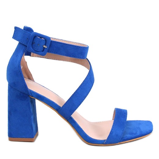 Sandałki na słupku Savoy Blue niebieskie ze sklepu ButyModne.pl w kategorii Sandały damskie - zdjęcie 172616078