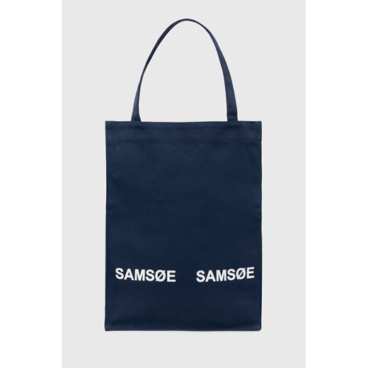 Samsoe Samsoe torebka Luca kolor niebieski UNI214000 ze sklepu PRM w kategorii Torby Shopper bag - zdjęcie 172617238