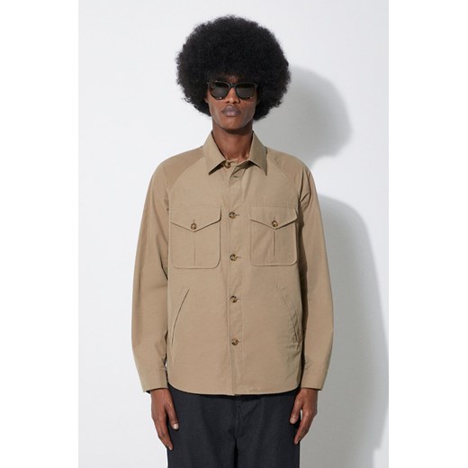 Baracuta kurtka Shirt Jacket Br Cloth męska kolor beżowy przejściowa BRCPS1044 ze sklepu PRM w kategorii Kurtki męskie - zdjęcie 172617387