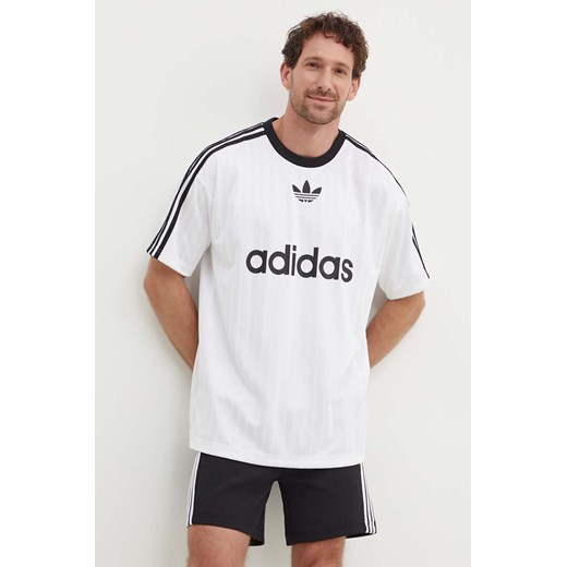 adidas Originals t-shirt męski kolor biały z nadrukiem IM9459 ze sklepu PRM w kategorii T-shirty męskie - zdjęcie 172617639