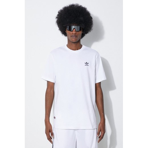 adidas Originals t-shirt bawełniany Climacool męski kolor biały gładki JG8050 ze sklepu PRM w kategorii T-shirty męskie - zdjęcie 172617657