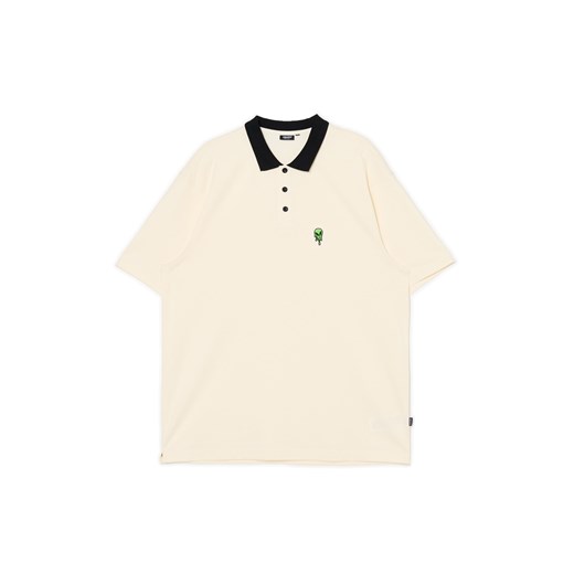Cropp - Kremowa koszulka polo - kremowy ze sklepu Cropp w kategorii T-shirty męskie - zdjęcie 172619665