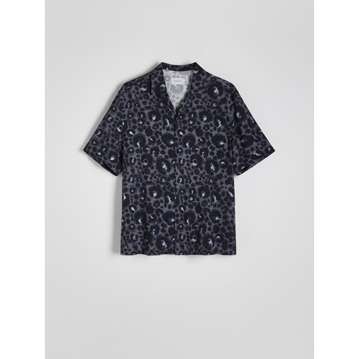Reserved - Wiskozowa koszula comfort fit - czarny ze sklepu Reserved w kategorii Koszule męskie - zdjęcie 172620099