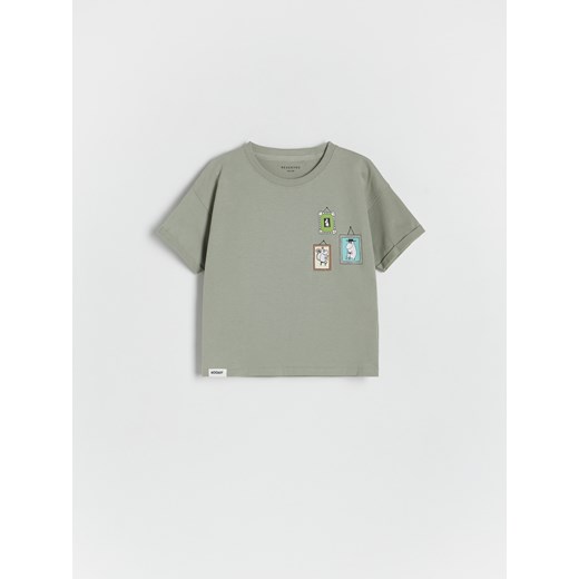 Reserved - Bawełniany t-shirt Muminki - jasnozielony ze sklepu Reserved w kategorii T-shirty chłopięce - zdjęcie 172620165