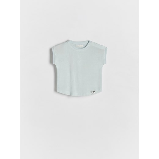Reserved - T-shirt z lnem - jasnoniebieski ze sklepu Reserved w kategorii Koszulki niemowlęce - zdjęcie 172620389