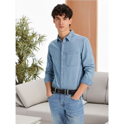 Sinsay - Koszula regular fit - niebieski ze sklepu Sinsay w kategorii Koszule męskie - zdjęcie 172621307