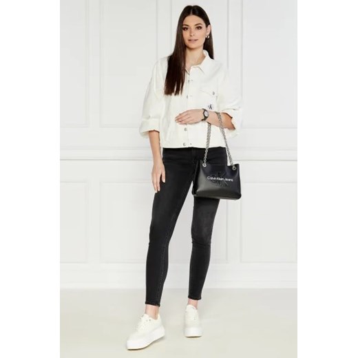 Listonoszka czarna Calvin Klein elegancka matowa ze skóry ekologicznej