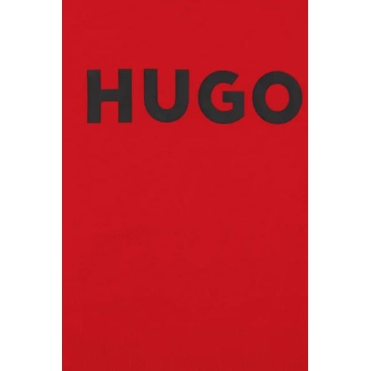 T-shirt chłopięce czerwony Hugo Kids 
