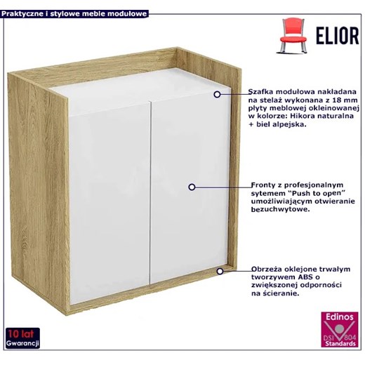 Szafka modułowa dwudrzwiowa hikora + biel alpejska - Horizonte 10X Elior One Size Edinos.pl