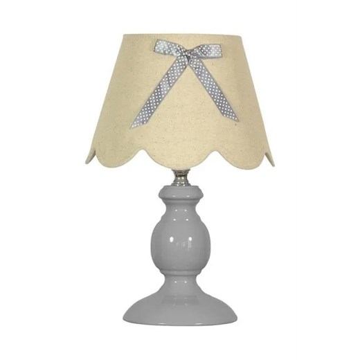 Lampa szara stołowa vintage z kokardą R6-W16 ze sklepu Edinos.pl w kategorii Lampy stołowe - zdjęcie 172624495
