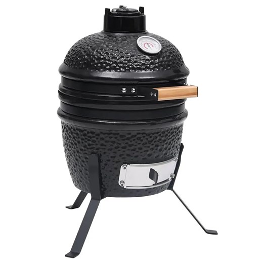 Czarny ceramiczny grill z funkcją wędzenia G9-K47 ze sklepu Edinos.pl w kategorii Ogród i taras - zdjęcie 172624527