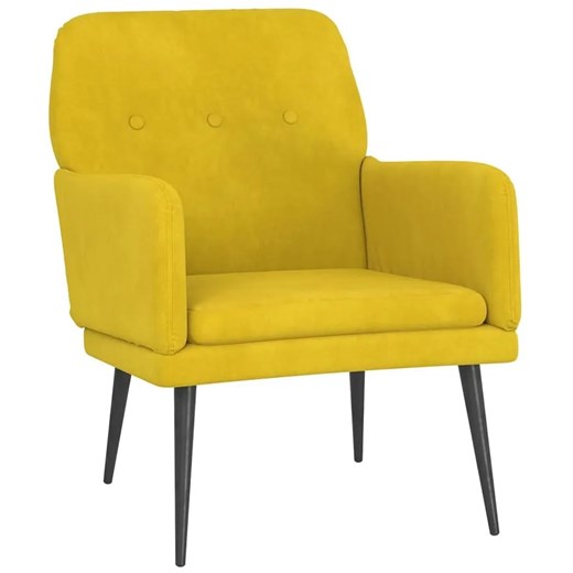 Żółty tapicerowany fotel welurowy - Efestos Elior One Size Edinos.pl