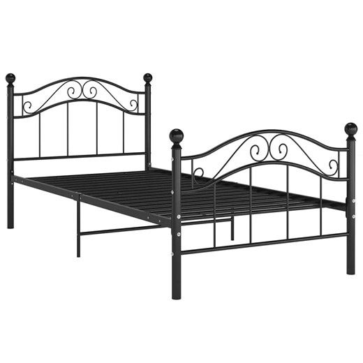 Czarne metalowe łózko pojedyncze 90x200 cm - Iroz ze sklepu Edinos.pl w kategorii Łóżka i materace - zdjęcie 172624635