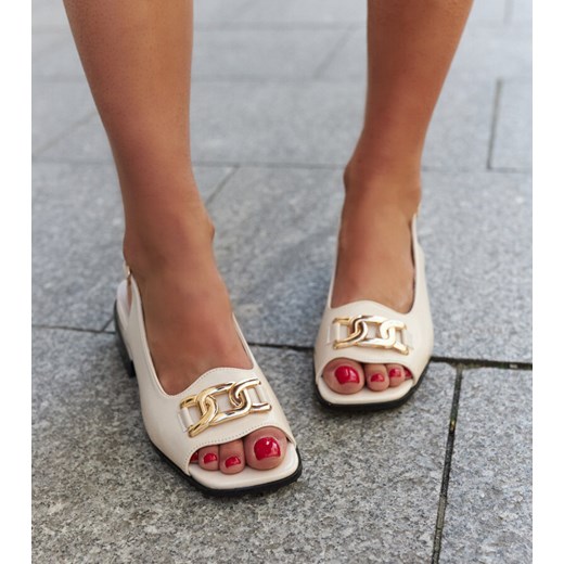 Lakierowane sandały na klocku ze skórzana wkładką Nathi ze sklepu gemre w kategorii Sandały damskie - zdjęcie 172624929