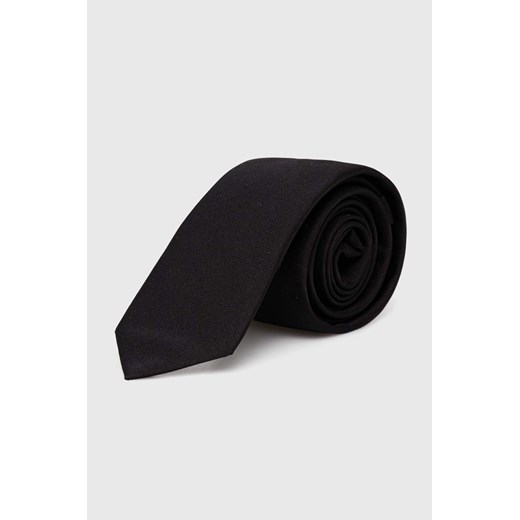 HUGO krawat jedwabny kolor czarny 50522110 ze sklepu ANSWEAR.com w kategorii Krawaty - zdjęcie 172625575