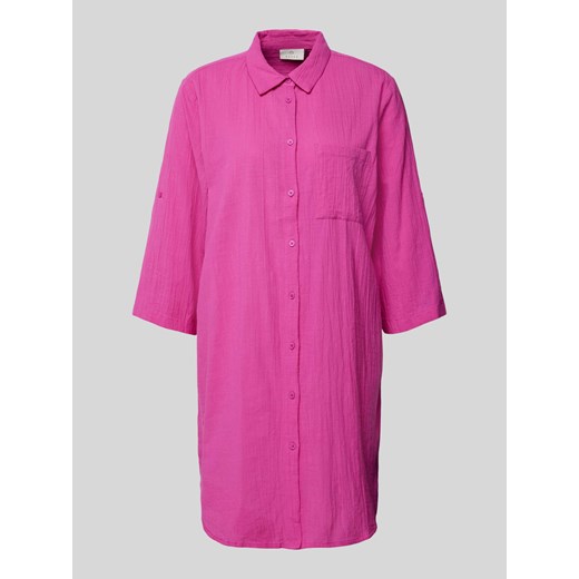 Bluzka długa z kieszenią na piersi i rękawem o dł. 3/4 ze sklepu Peek&Cloppenburg  w kategorii Koszule damskie - zdjęcie 172626478