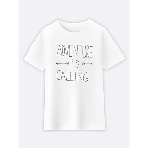 WOOOP Koszulka &quot;Adventure is Calling&quot; w kolorze białym Wooop 128 okazyjna cena Limango Polska